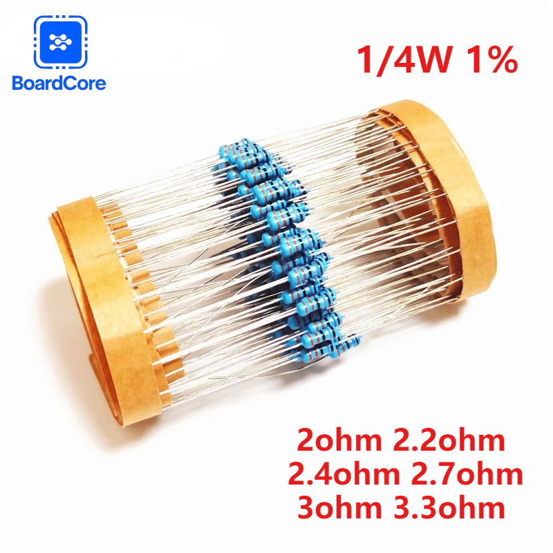 Resistor Kit 1 4W - 100/120 Stück 1/4W 1% Metallfilm-Widerstandskit 2-3,3Ω