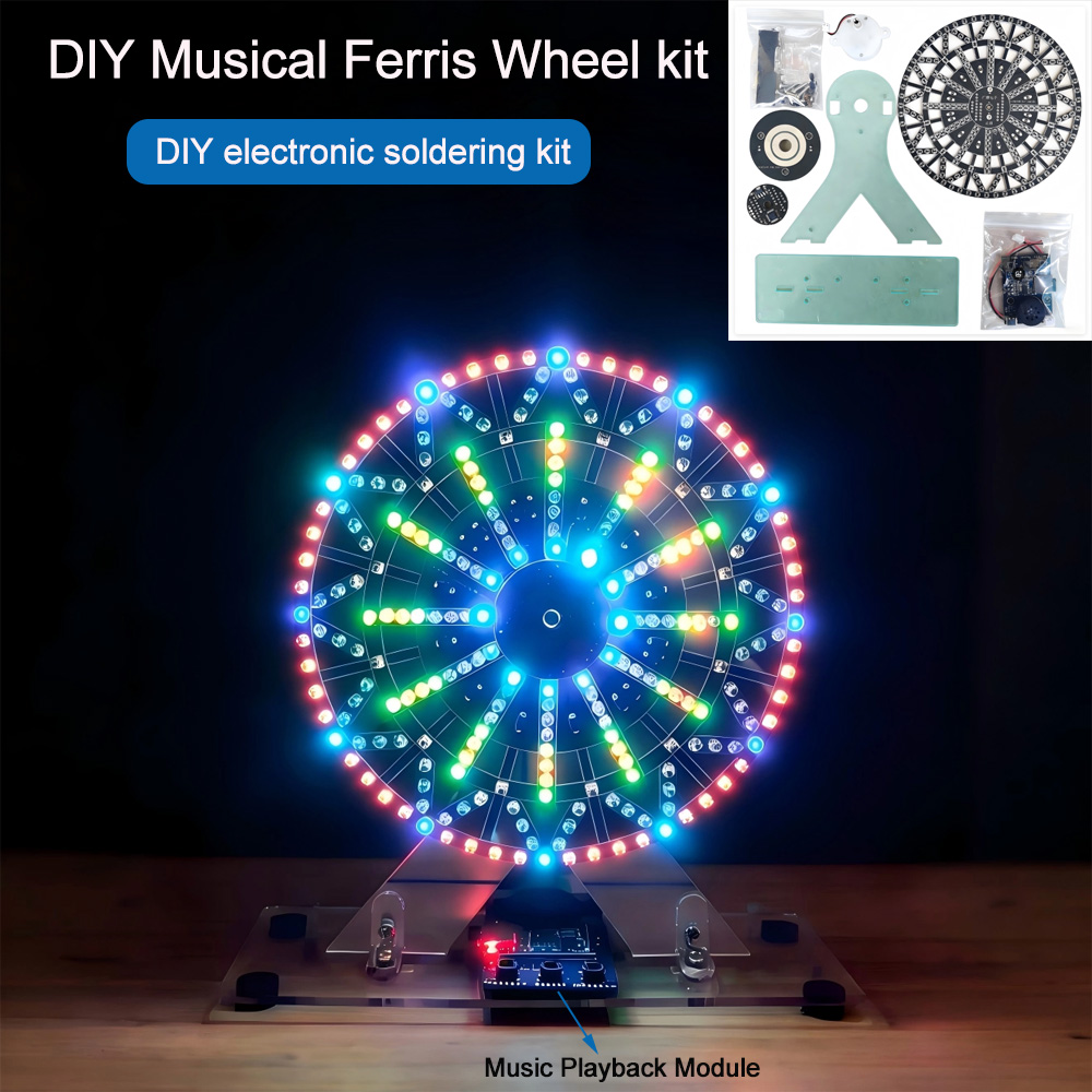 Diy Electronics Kits For Kids - DIY Elektronik-Bausätze: LED-beleuchtetes Musik-Riesenrad zum Selberlöten