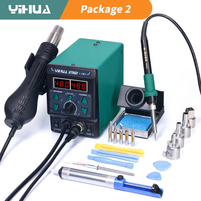 Diy Elektronic - YIHUA 8786D Lötkolben Heißluft Lötstation DIY