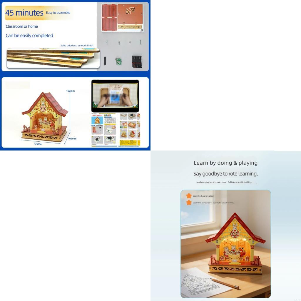 Diy Electronics Projects For Students - XXFE Elektronisches Cottage-Montagehausmodell mit Sensorlicht, DIY-Wissenschaftshandwerksprojekt