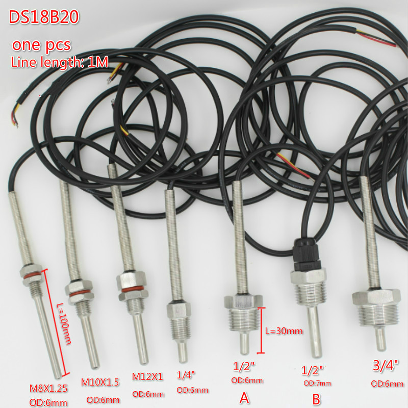 Ds18B20 Temperature Sensor - DS18B20 Digitale Temperatur Sensor G1/2 