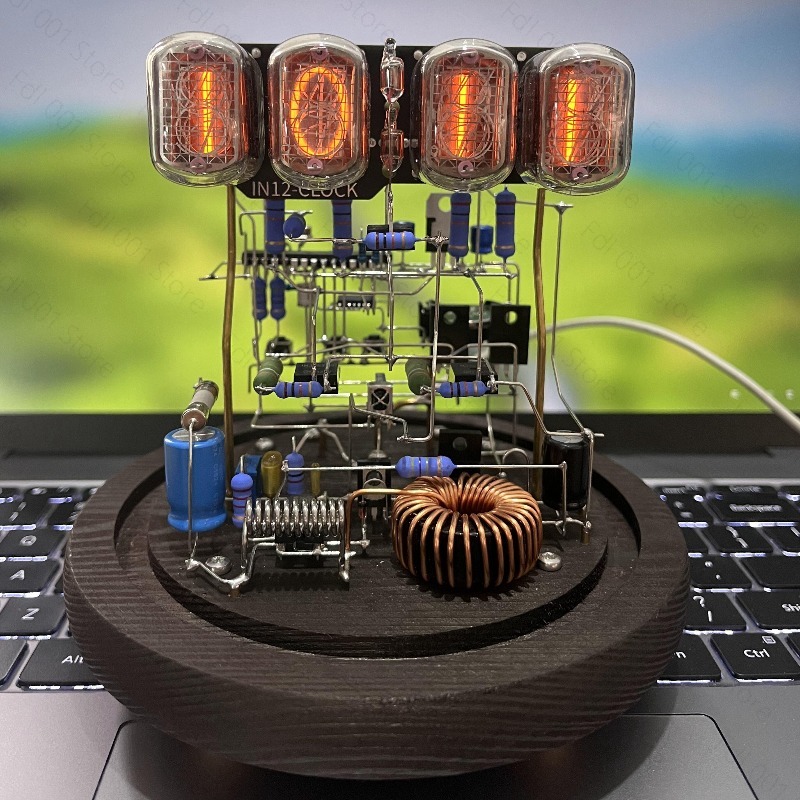 Hobby Diy Electronics Kit - Point-to-Point handgelötetes DIY-Kit Nixie-Röhrenuhr, Retro-Desktop-Handschweiß-Elektronikuhr als
