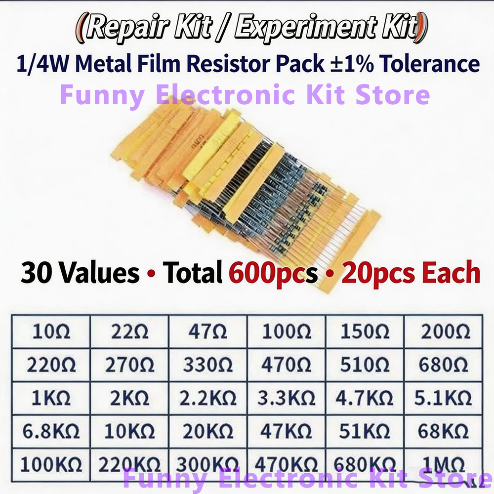 600-teiliges sortiertes Metall – Resistor Kit 1 4W Bewertung und Preis