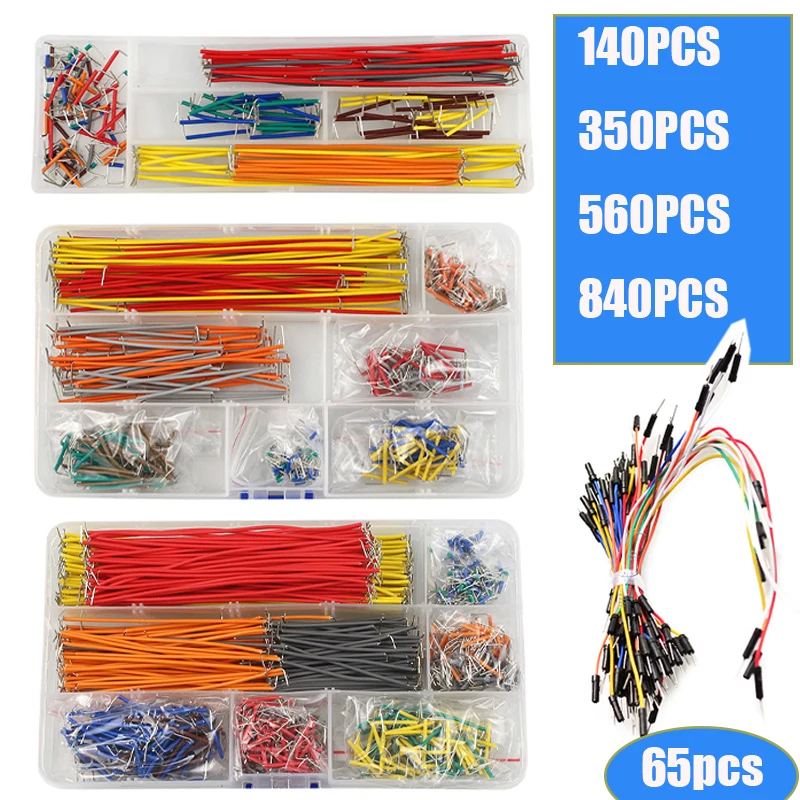 65/140/350/560/840 Teile/schac – Breadboard Jumper Wire Bewertung und Preis