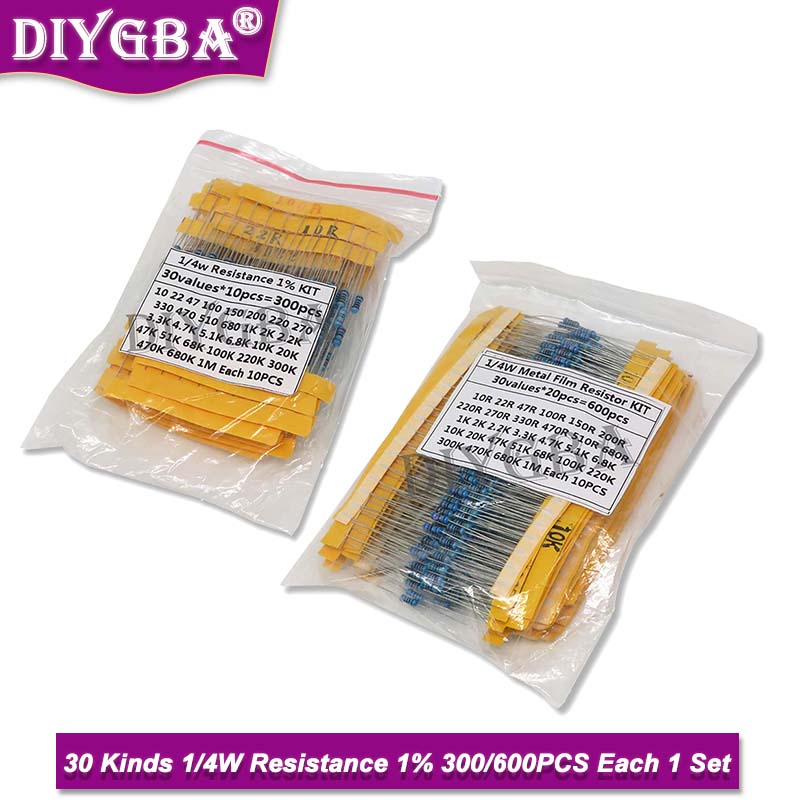 600 Teile/satz 30 Arten 1/4 W  – Resistor Kit 1 4W Bewertung und Preis