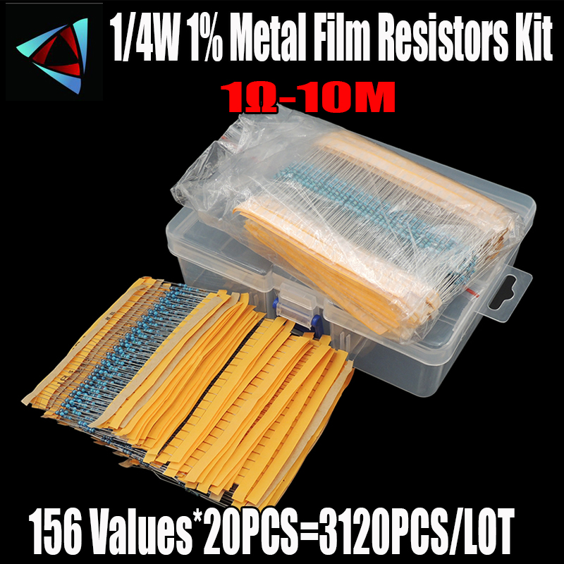 3120 Teile/los 156 Werte 1/4 W – Resistor Kit 1 4W Bewertung und Preis