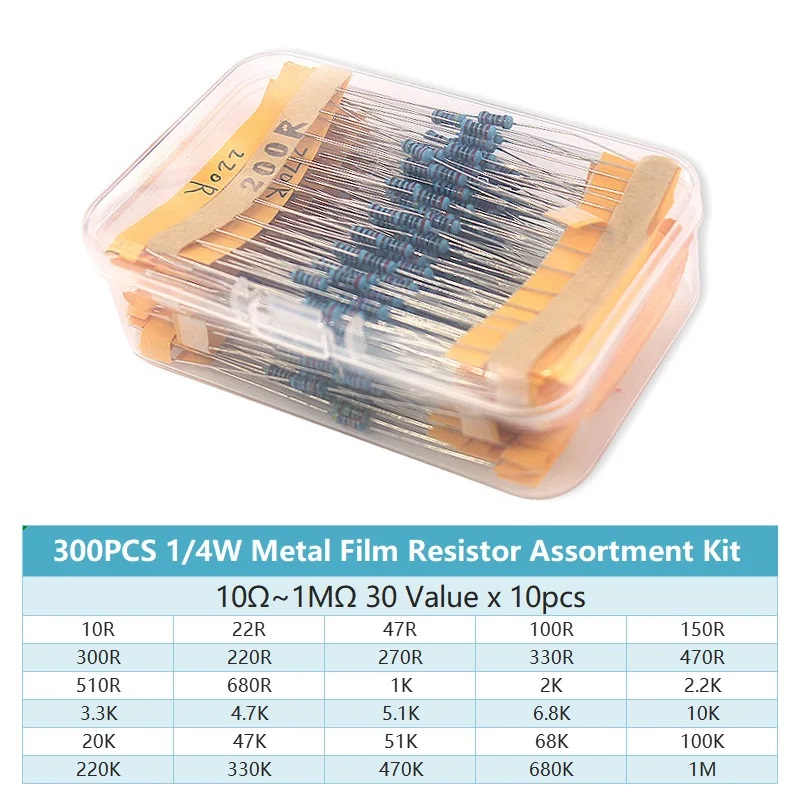 300/600 Stück 1/4W Metallfilm- – Resistor Kit 1 4W Bewertung und Preis