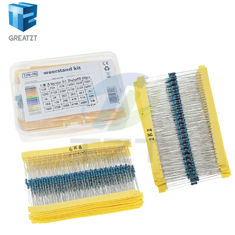 GREATZT 600 Stück/Set 30 Arten – Resistor Kit 1 4W Bewertung und Preis