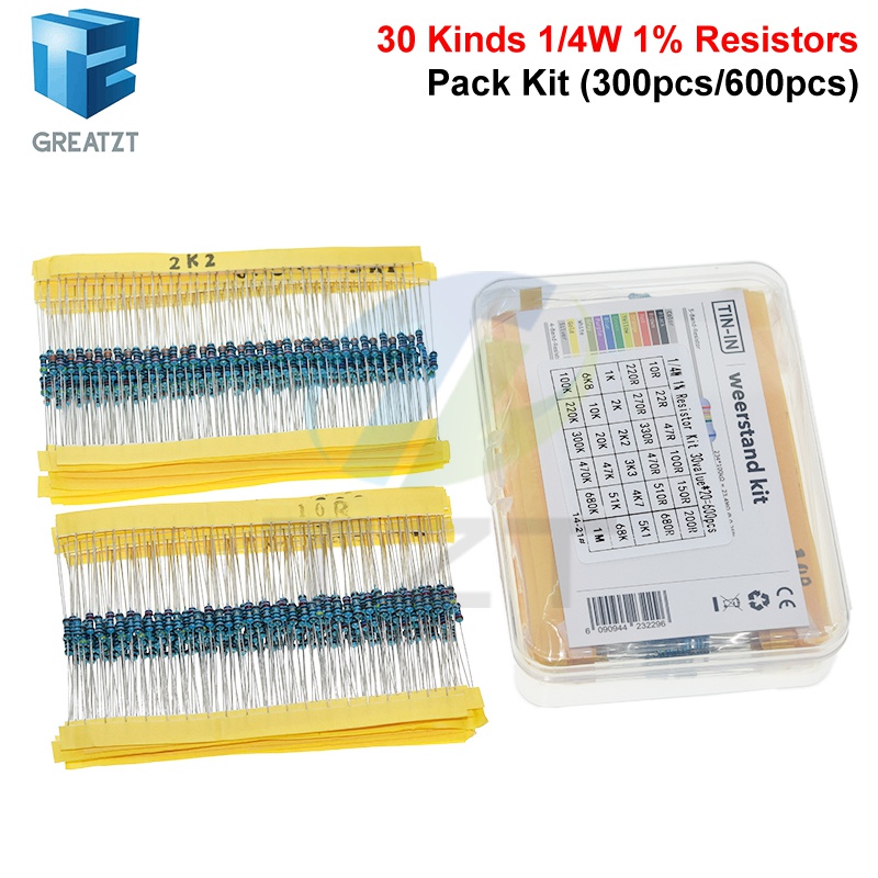 GREATZT 600 Stück/Set 30 Arten – Resistor Kit 1 4W Bewertung und Preis