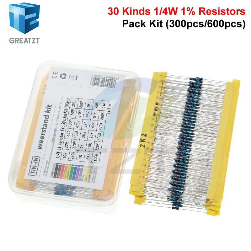 GREATZT 600 Stück/Set 30 Arten – Resistor Kit 1 4W Bewertung und Preis